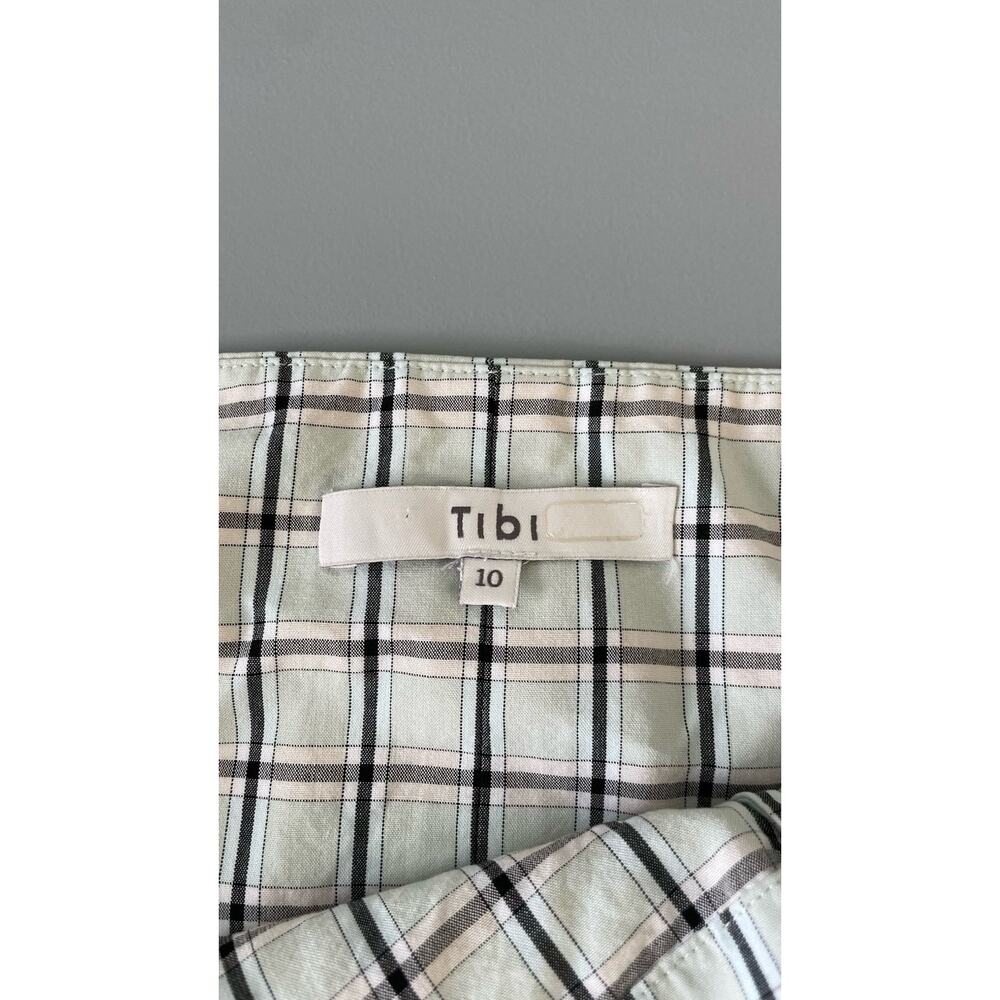 Tibi Elliot Checked Wrap Asymmetrical Viscose Blend Banded Waist Skirt Size 10 - Picture 10 of 12